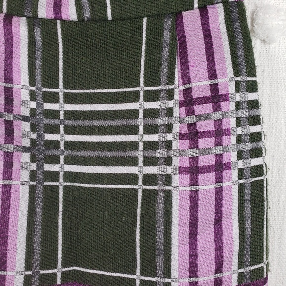 Pinko Green and Purple Plaid Pencil Skirt - Picture 3 of 8